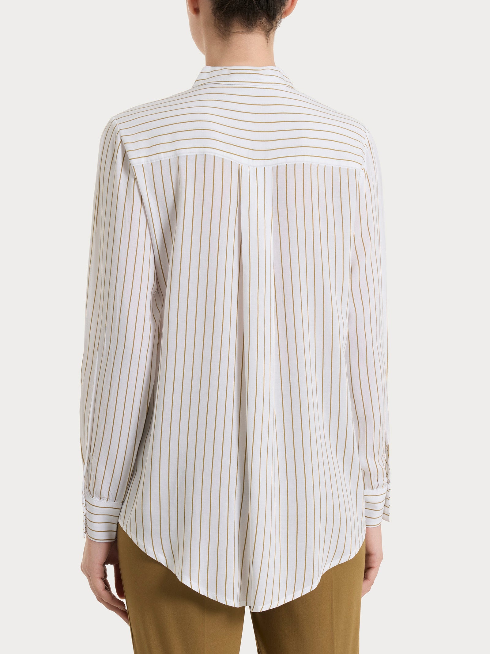 Ragno EcoSeta camicia righe fantasia white manica lunga