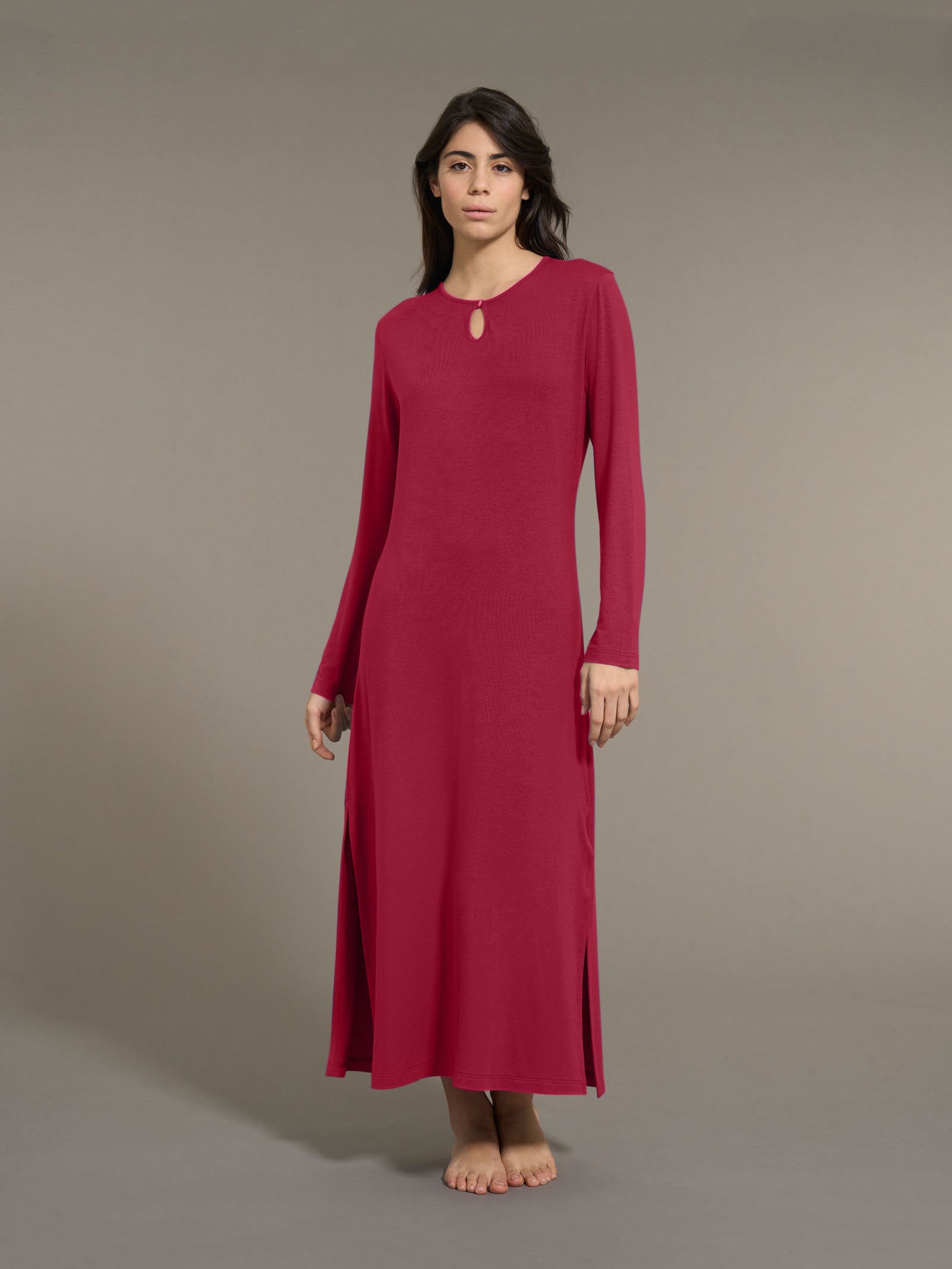 Ragno camicia da notte lunga Tibetan Red micromodal