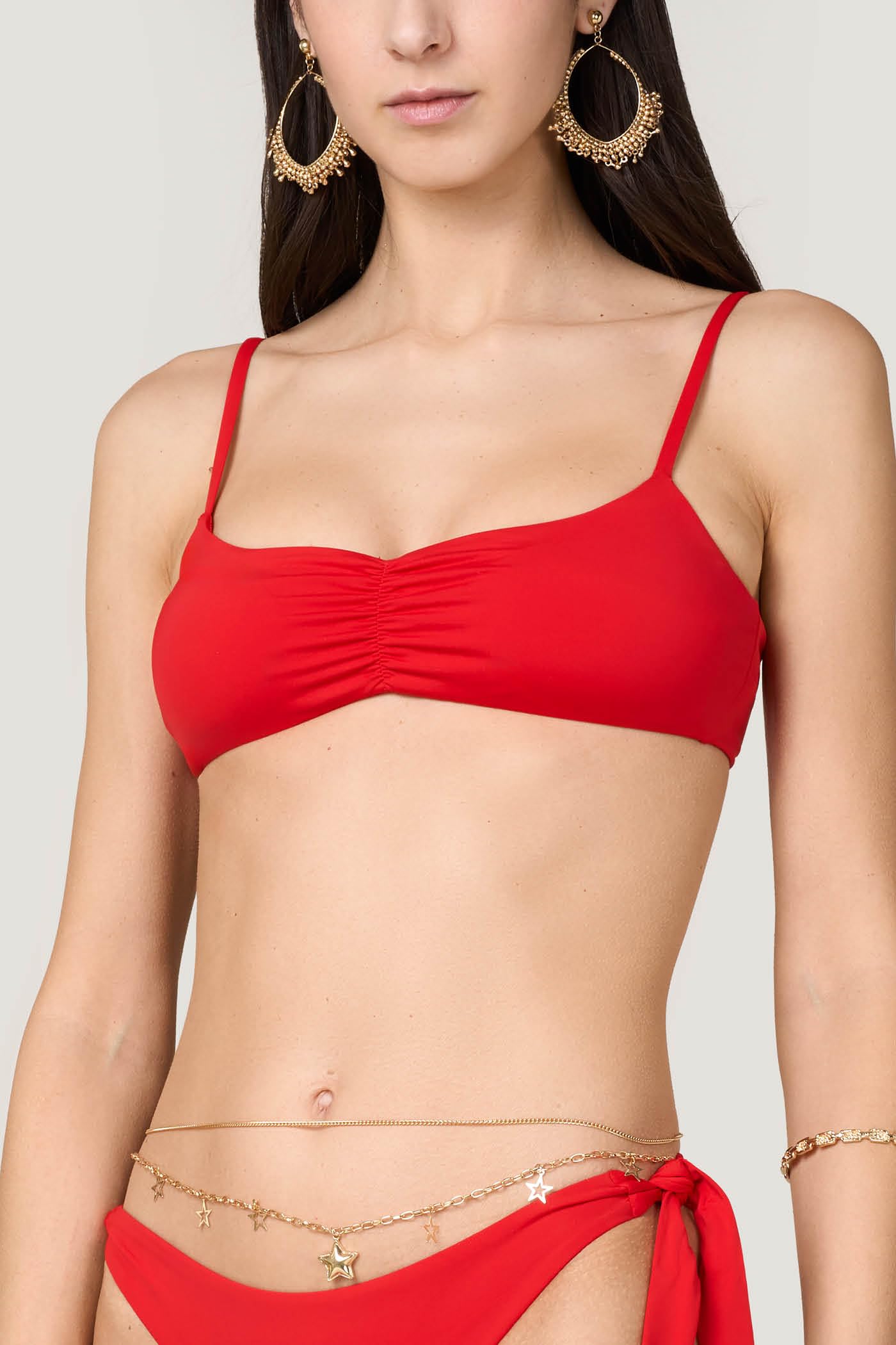 Goldenpoint Micro top bikini microfibra tinta unita spalline regolabili