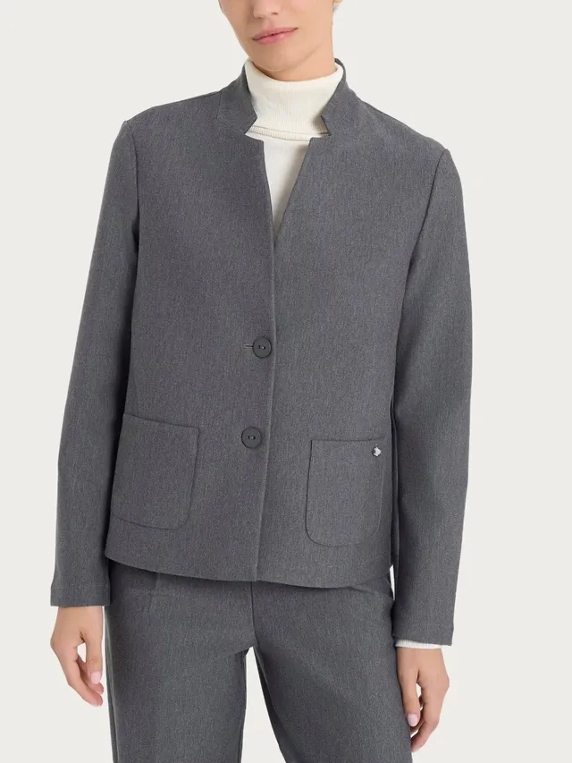 Ragno Compact Blazer Corto Punto Milano Ardesia Melange