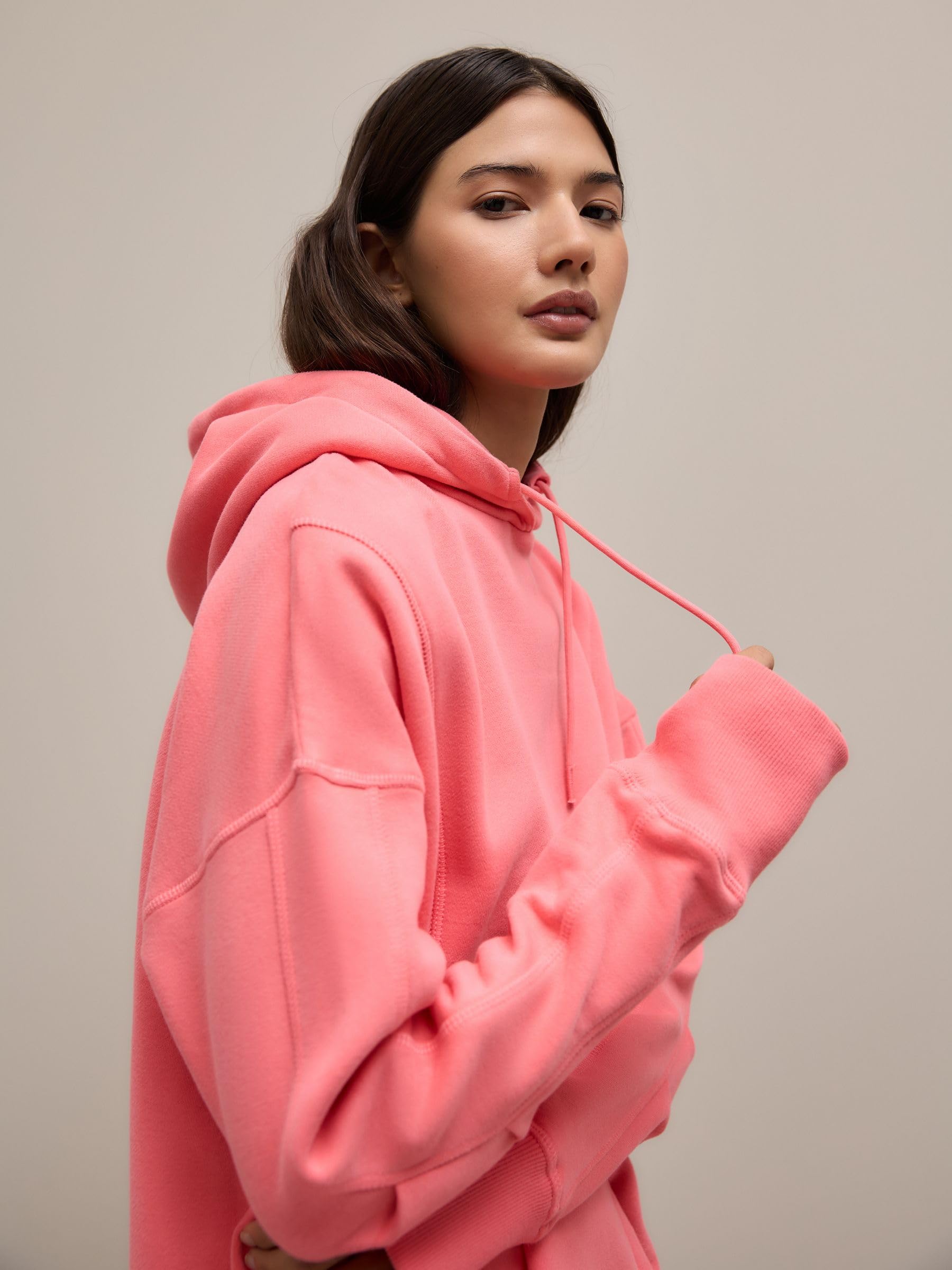 NEXT Lunga Cappuccio Rilassata Felpa Donna S Rosa Vestibilità Comoda