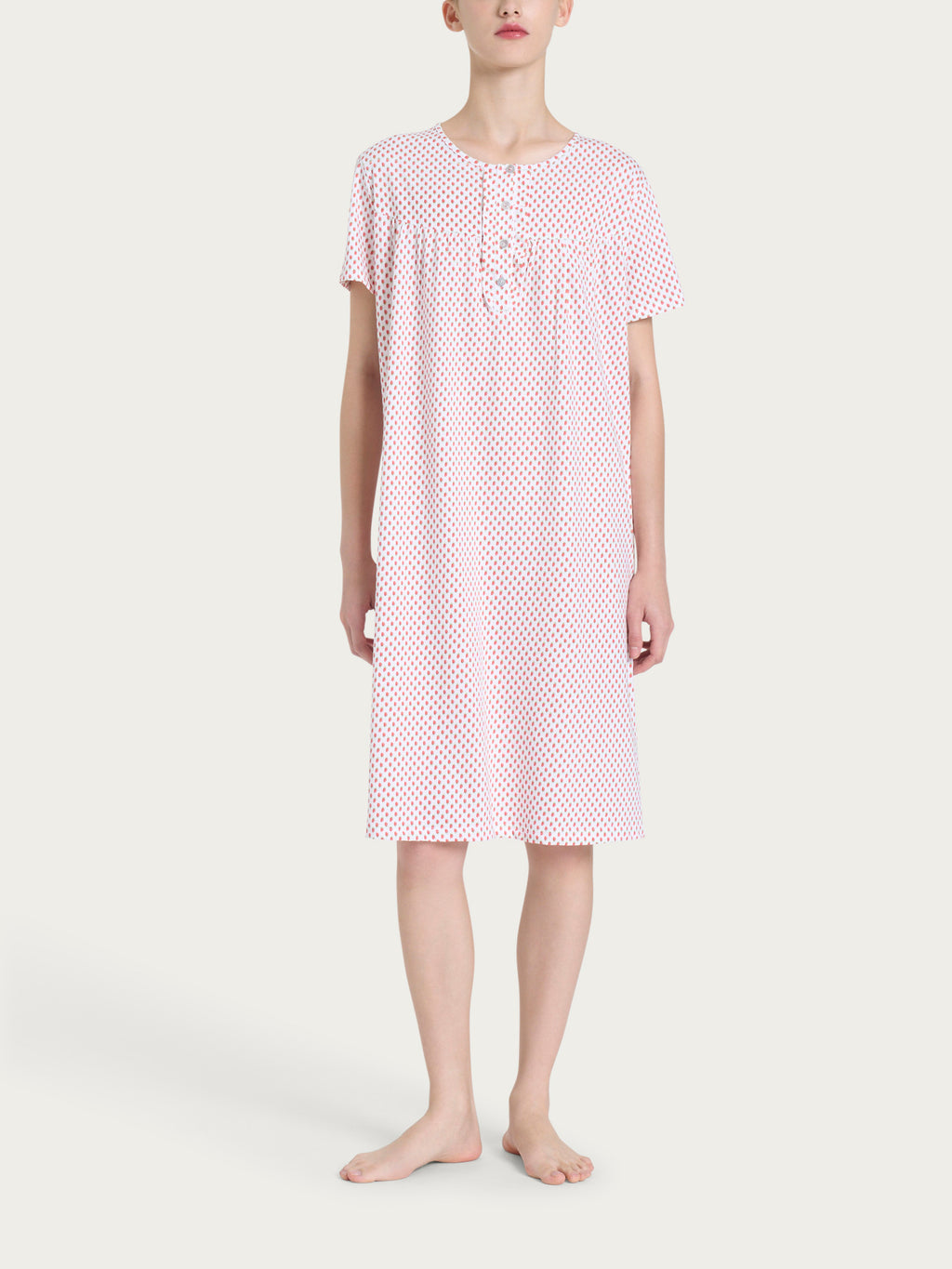 Ragno Jersey di Cotone camicia da notte fantasia white manica corta