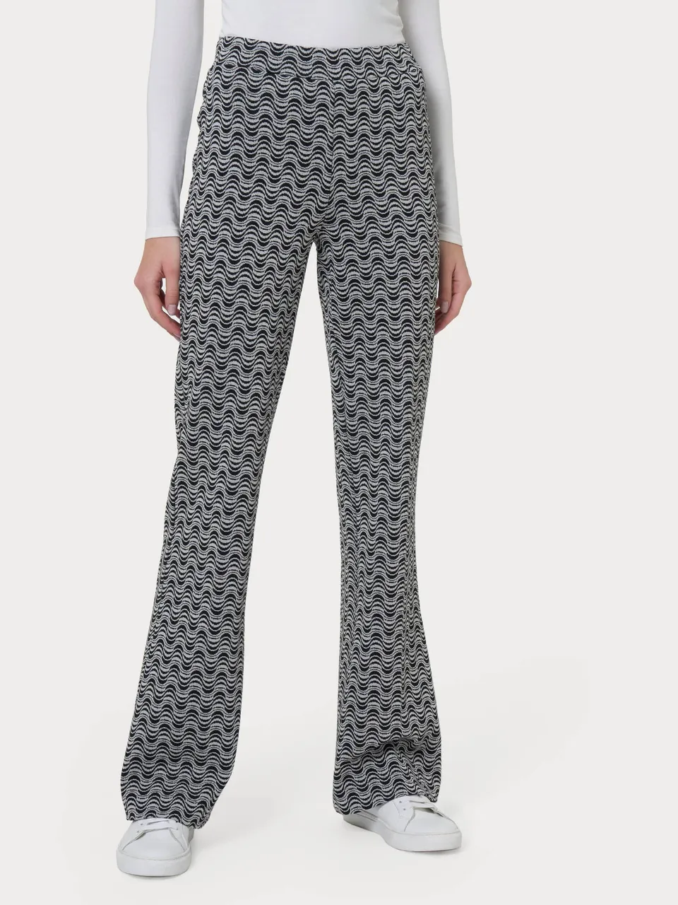 Ragno Compact The Flare pantalone nero a onde
