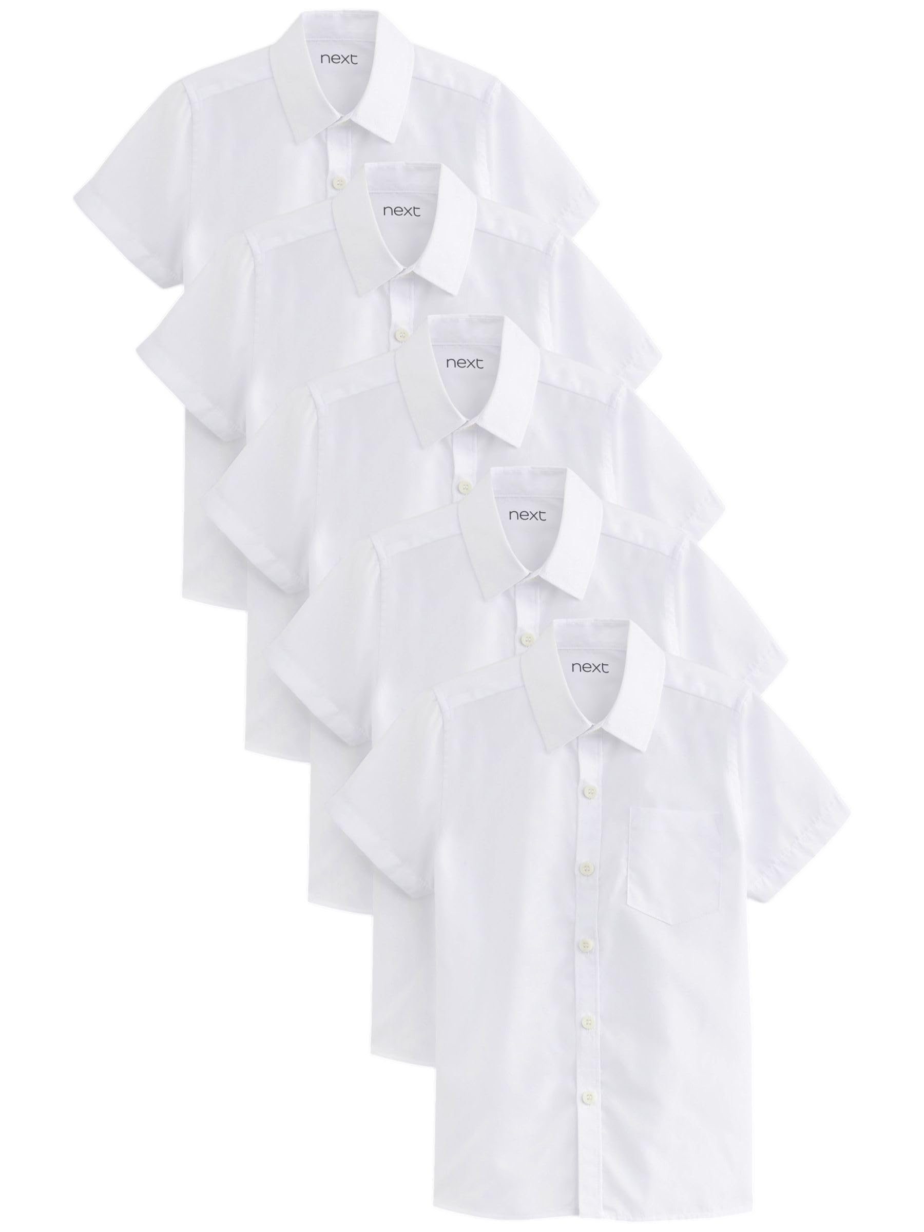 Next ragazzo camicie scuola slim maniche corte 5 pz 152