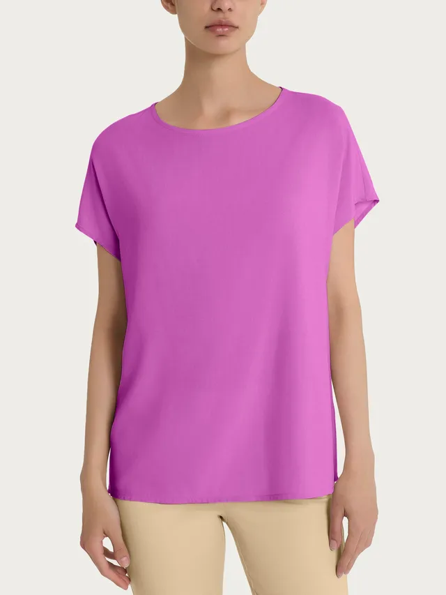 Ragno Ecoseta Blusa Manica Kimono viscosa viola Cattleya Orchid