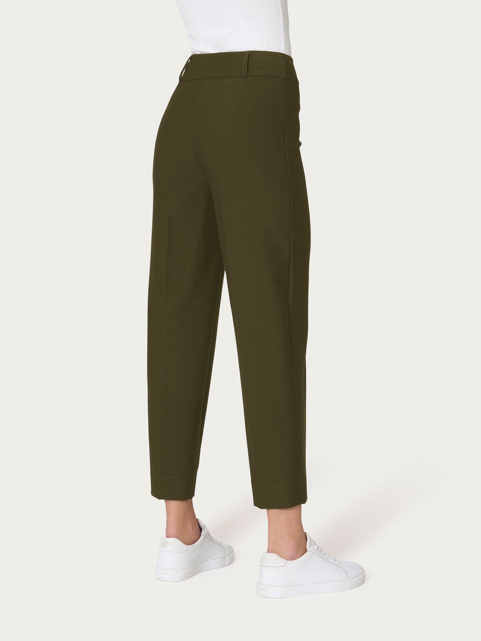 Ragno Compact pantalone carota Dark Olive tapered cropped