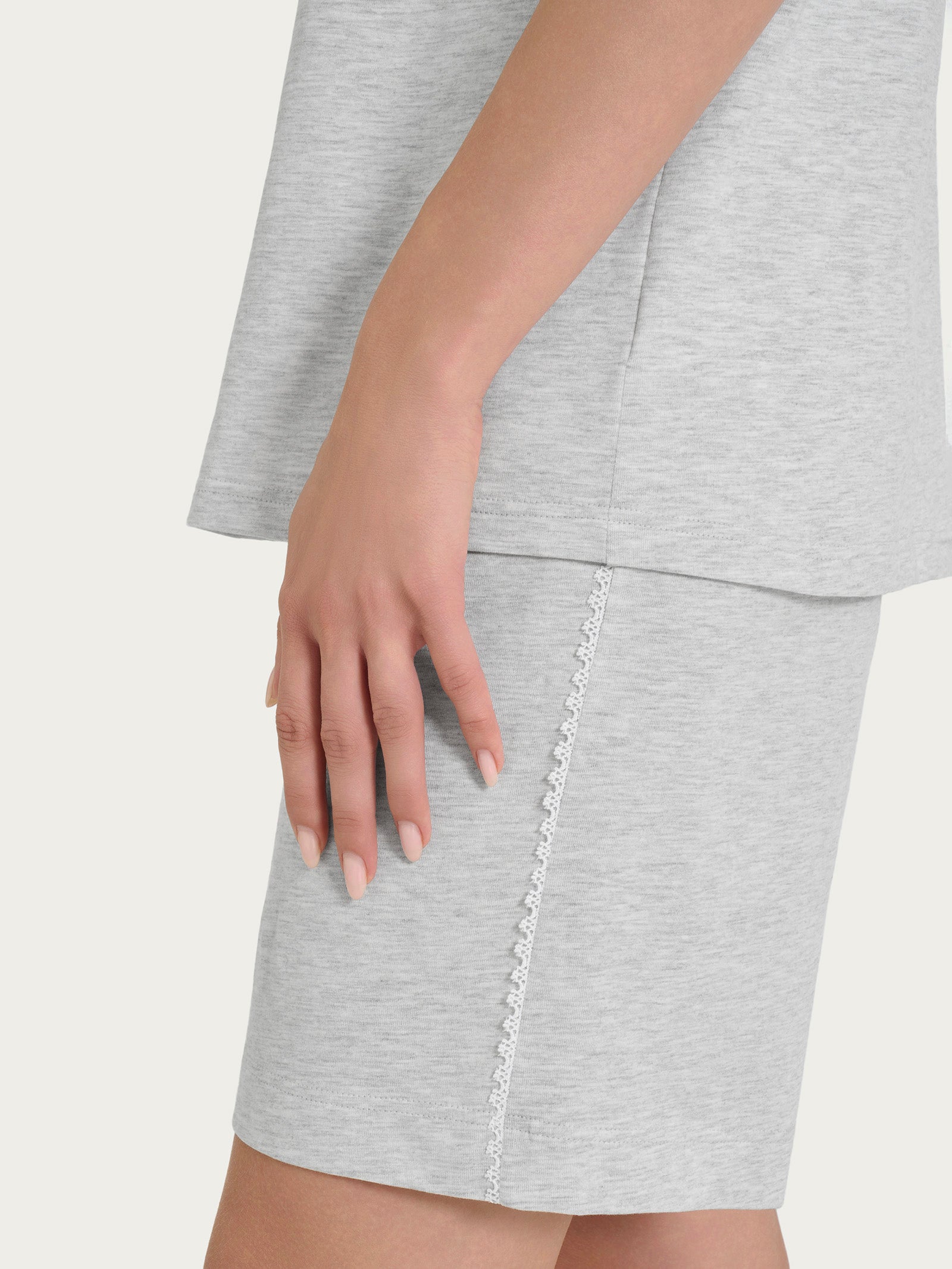 Ragno Jersey Cotone pigiama corto donna Ghiaia Melange