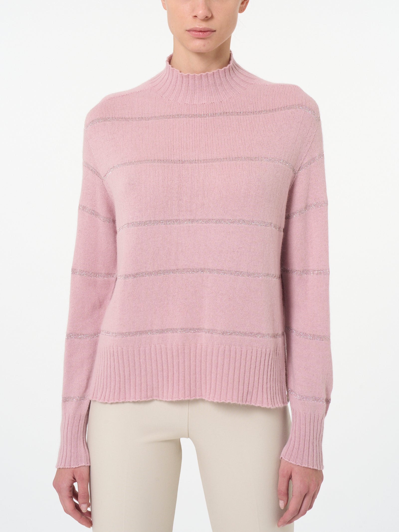 Ragno Lupetto maglia corta a righe viola angora
