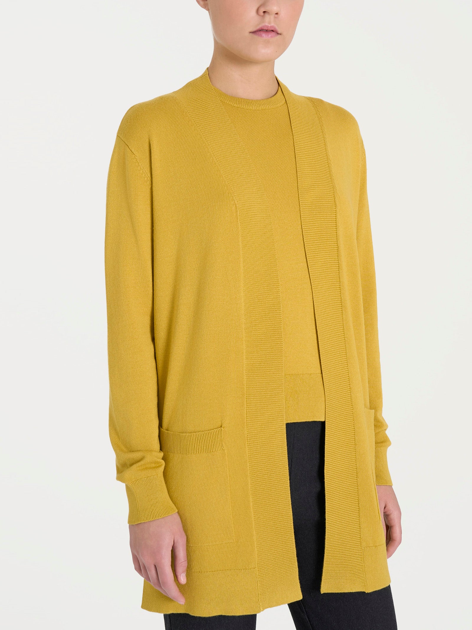 Ragno Four Seasons Cardigan Bottoni Oil Yellow viscosa