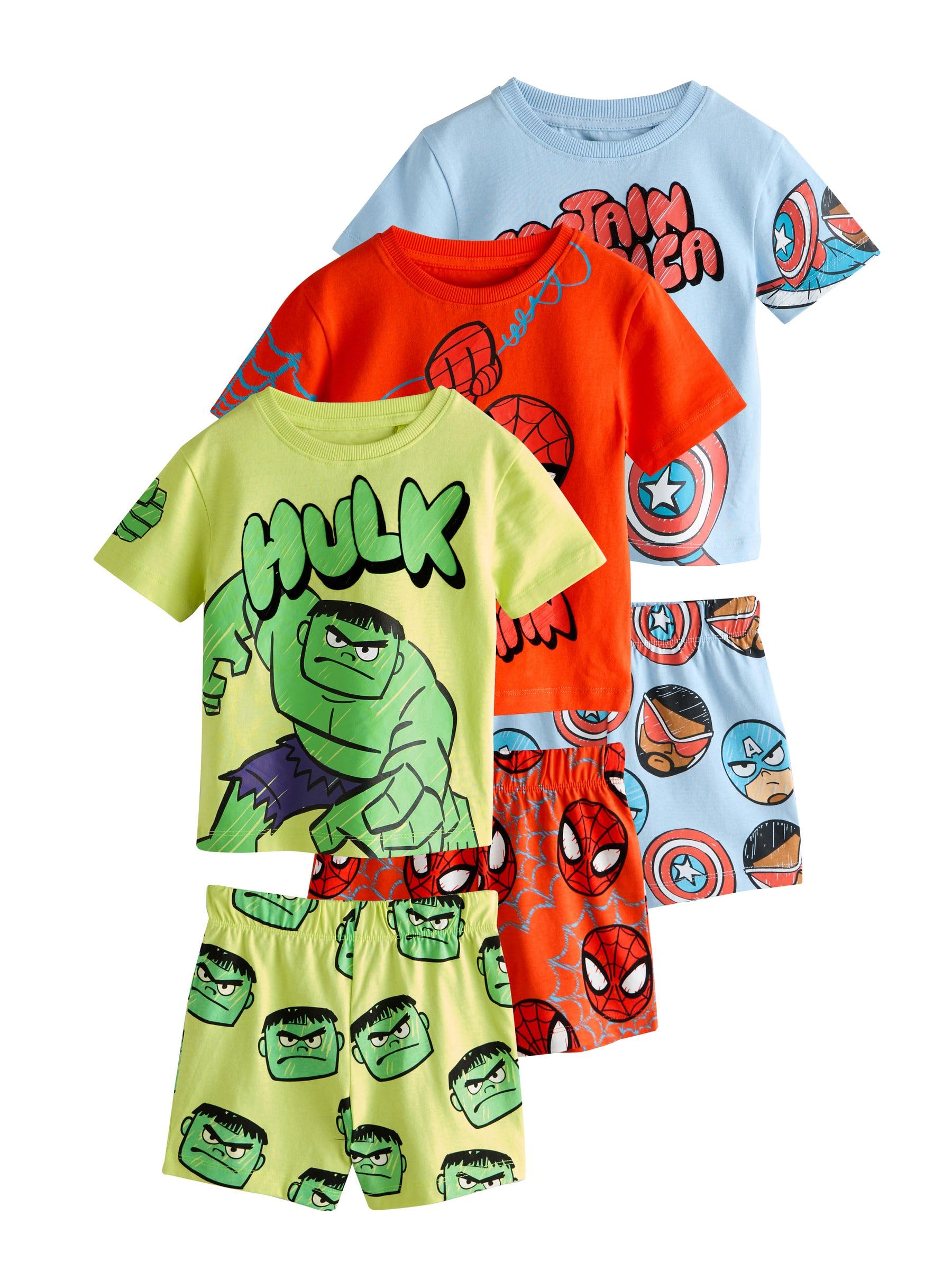 Next Marvel pigiama corto bambino 3 pezzi 92-98 estivo