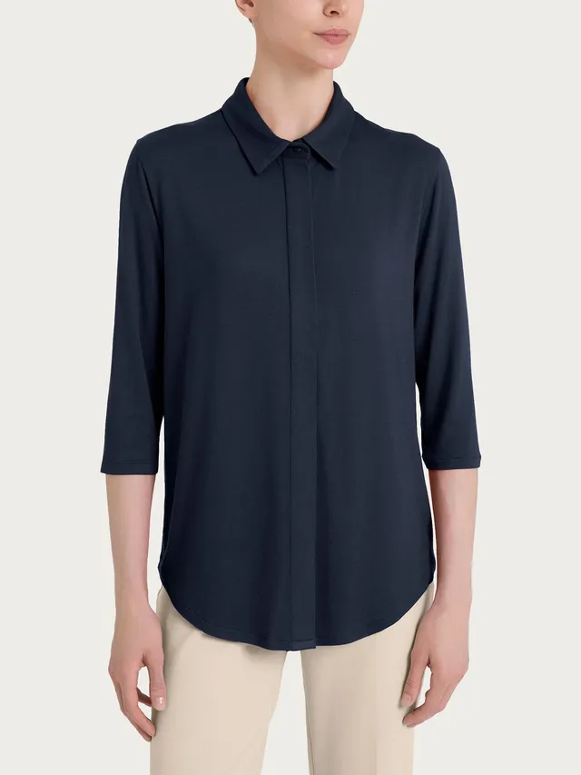Ragno Viscosa Summer Camicia 3/4 blu viscosa elasticizzata