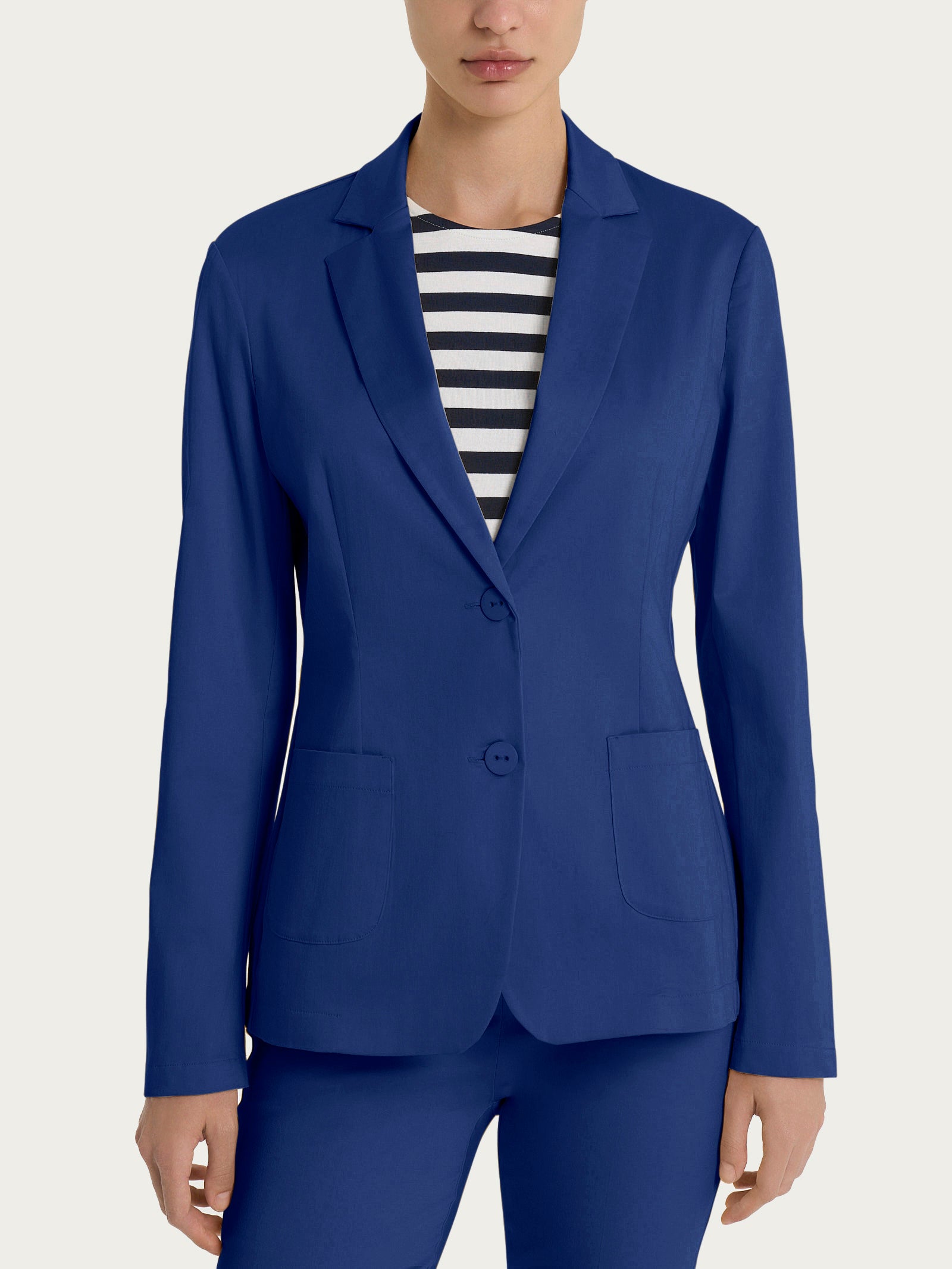 Ragno Satin Power Blazer Due Bottoni Donna Blueberry