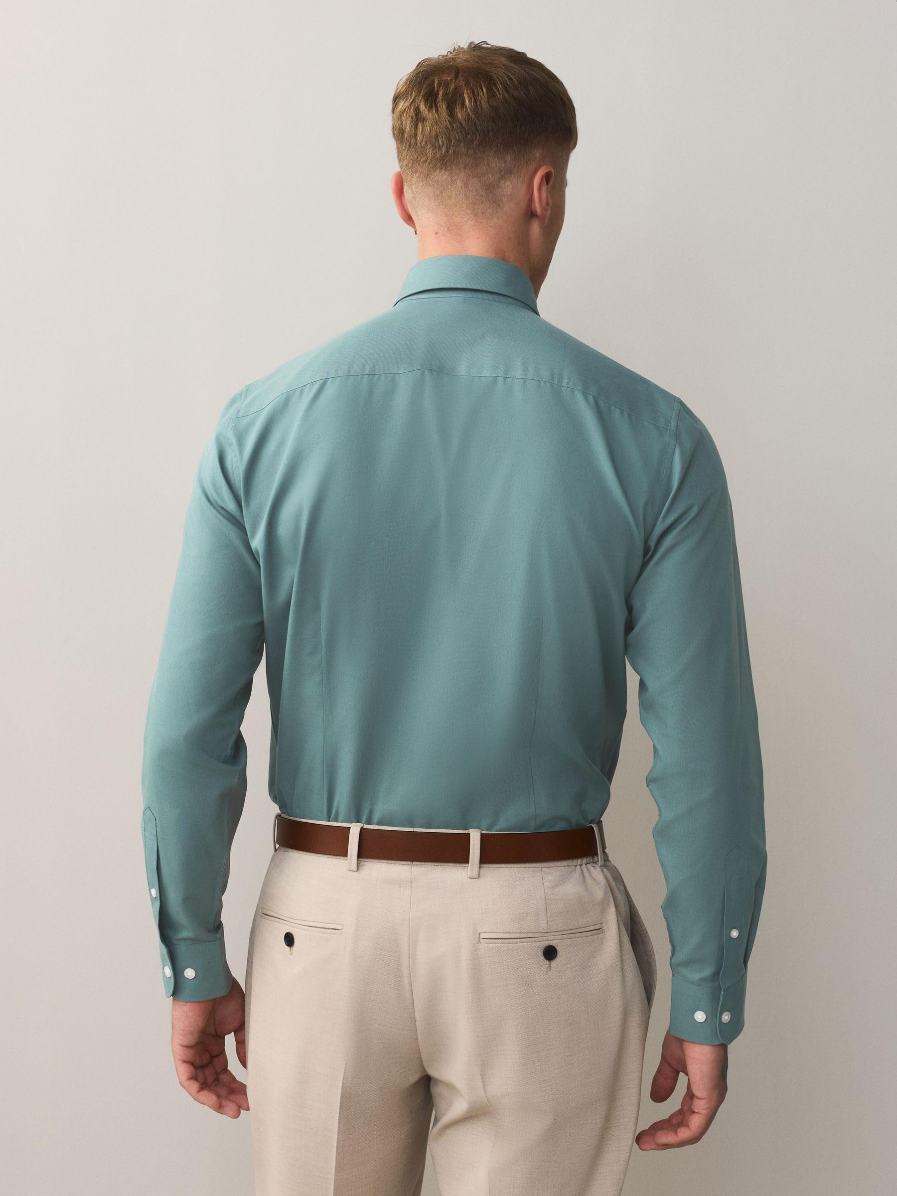 Next camicie uomo maniche lunghe bianco verde 2 pz