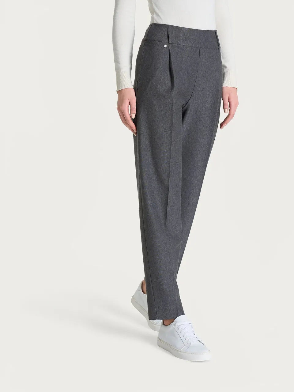 Ragno Compact pantalone carrot Ardesia Mel. con pinces