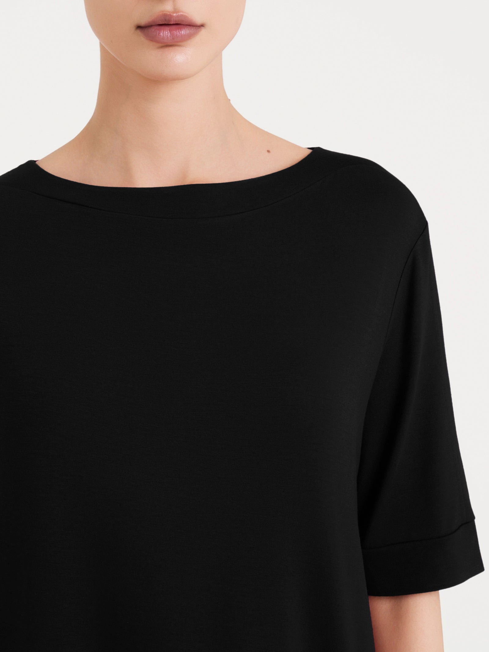 Ragno Viscosa Summer Abito Donna Nero girocollo manica 3/4