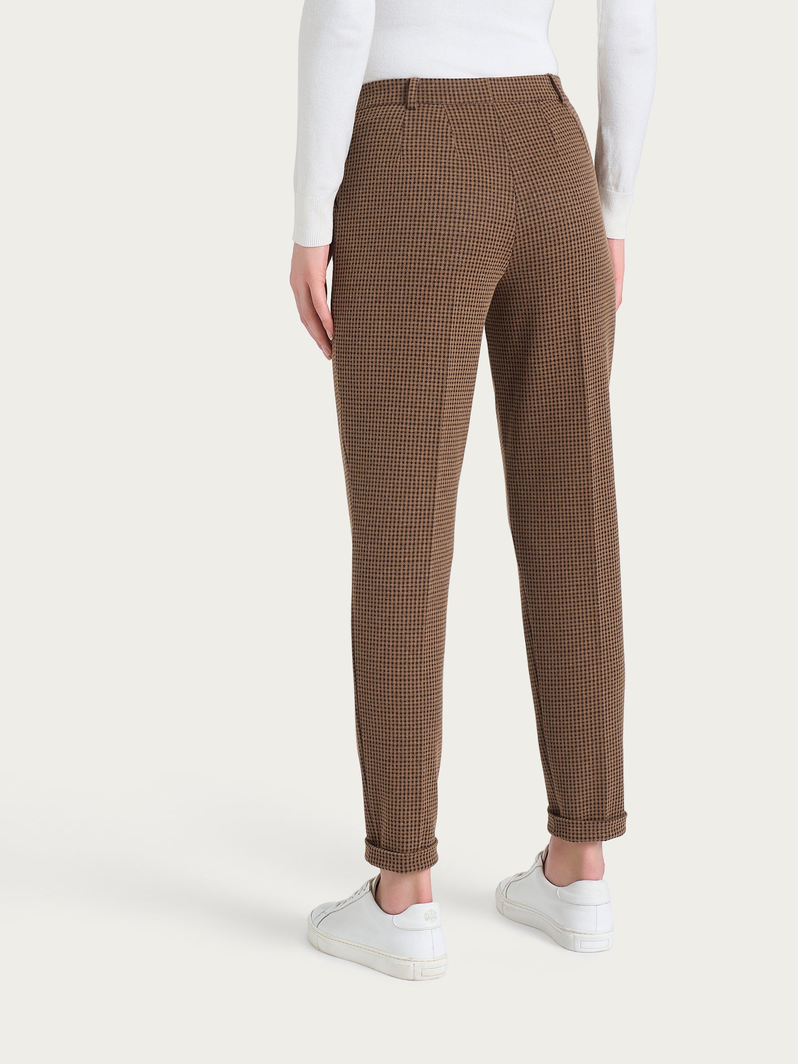 Ragno Compact Pantalone Chino Micro Check Pine Bark