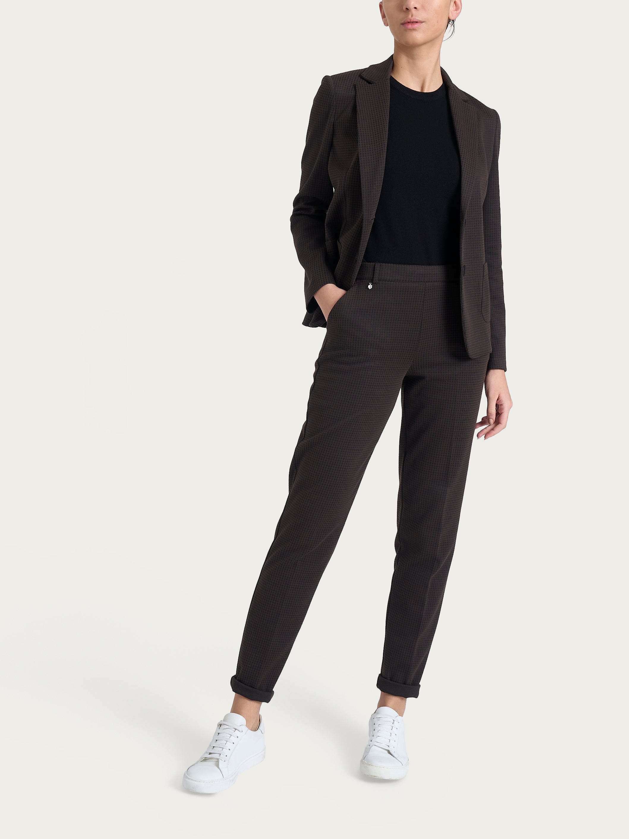 Ragno Blazer Due Bottoni Micro Check Chocolate Torte