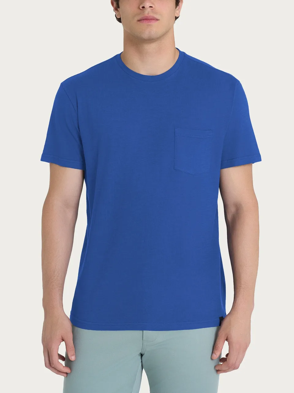 Ragno T-shirt Girocollo con Taschino Cotone Dazzling Blue