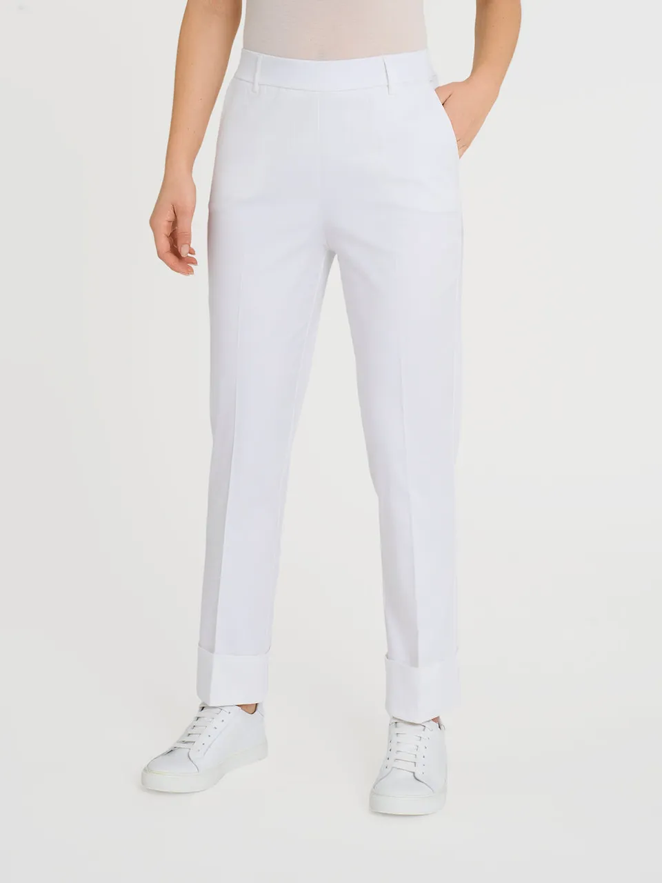 Ragno Satin Power Pantalone Dritto Slim Bianco