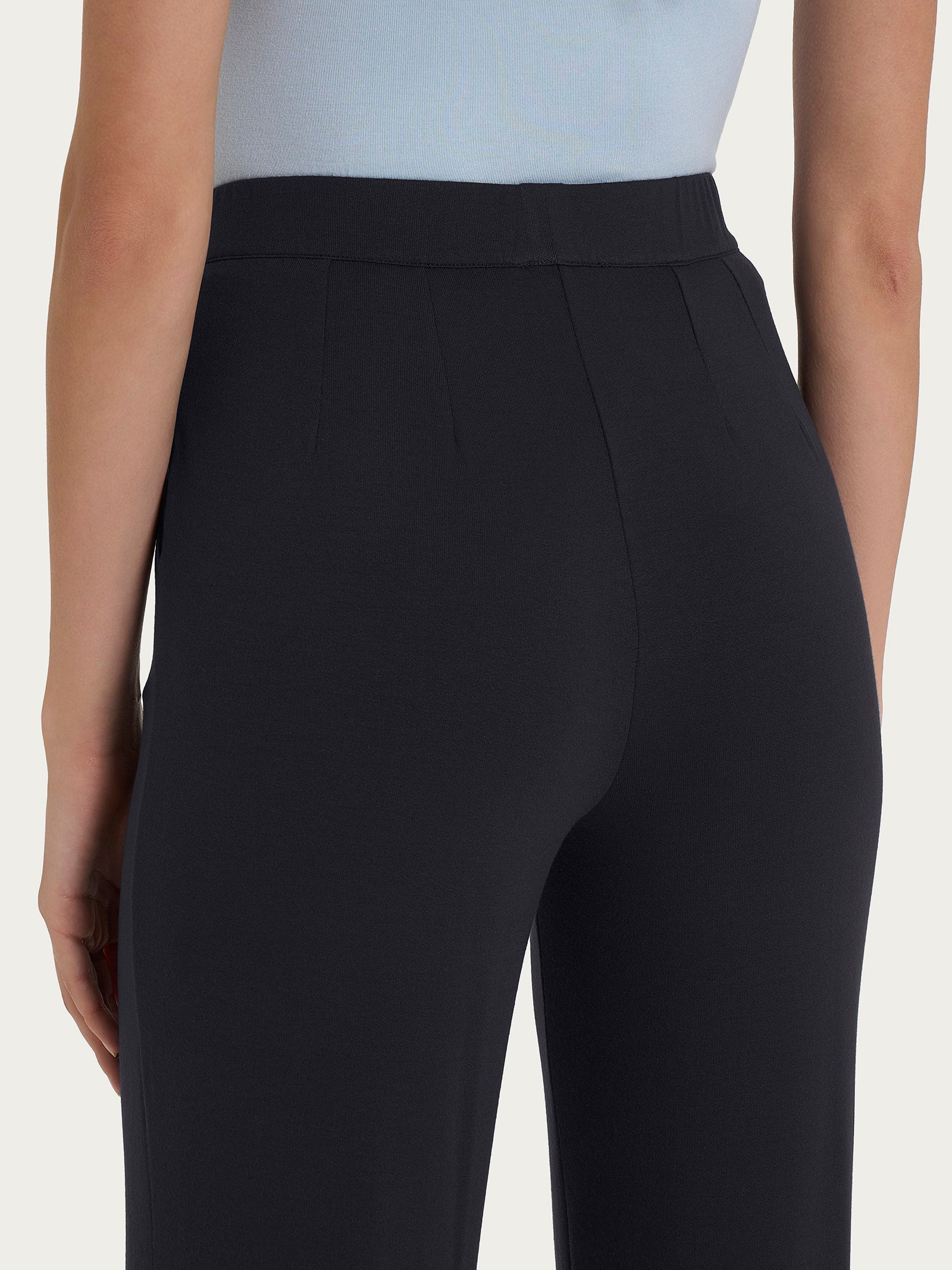 Ragno Palazzo Pantalone Ampio Nero Viscosa Crêpe