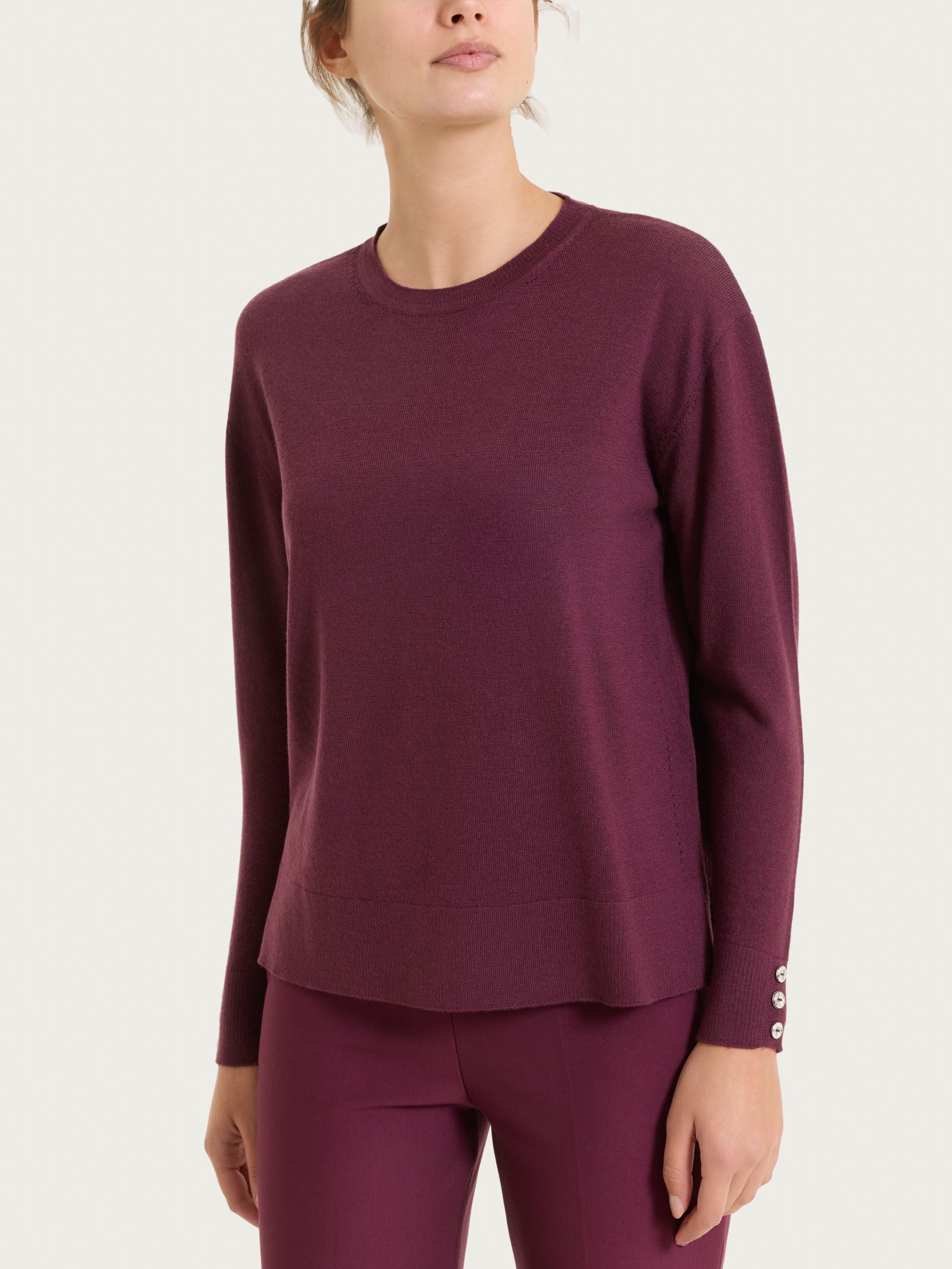 Ragno Merino Soft Maglia Girocollo Fig pura lana donna
