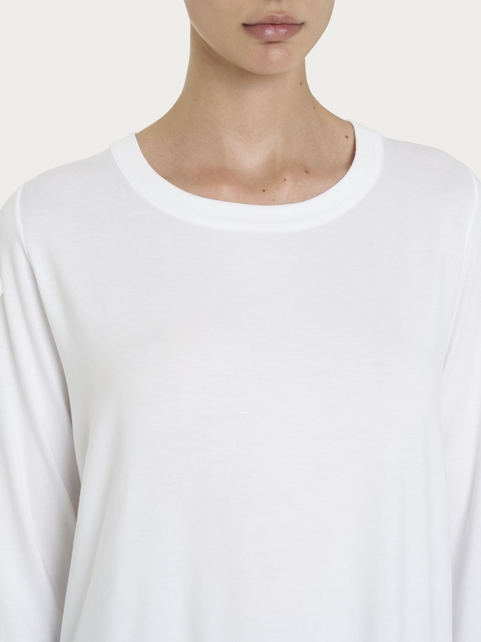 Ragno Eco Viscosa Maglietta Girocollo Manica Lunga Bianco