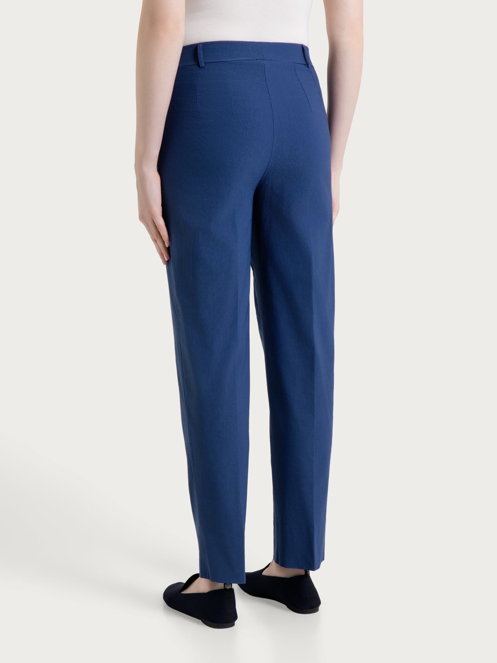 Ragno Pantalone Carota Tapered Lino Oceana Tasche