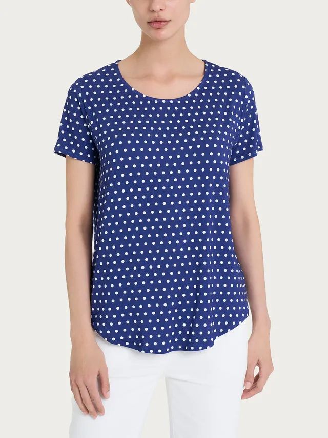 Ragno Viscose Summer T-shirt Pois Blu