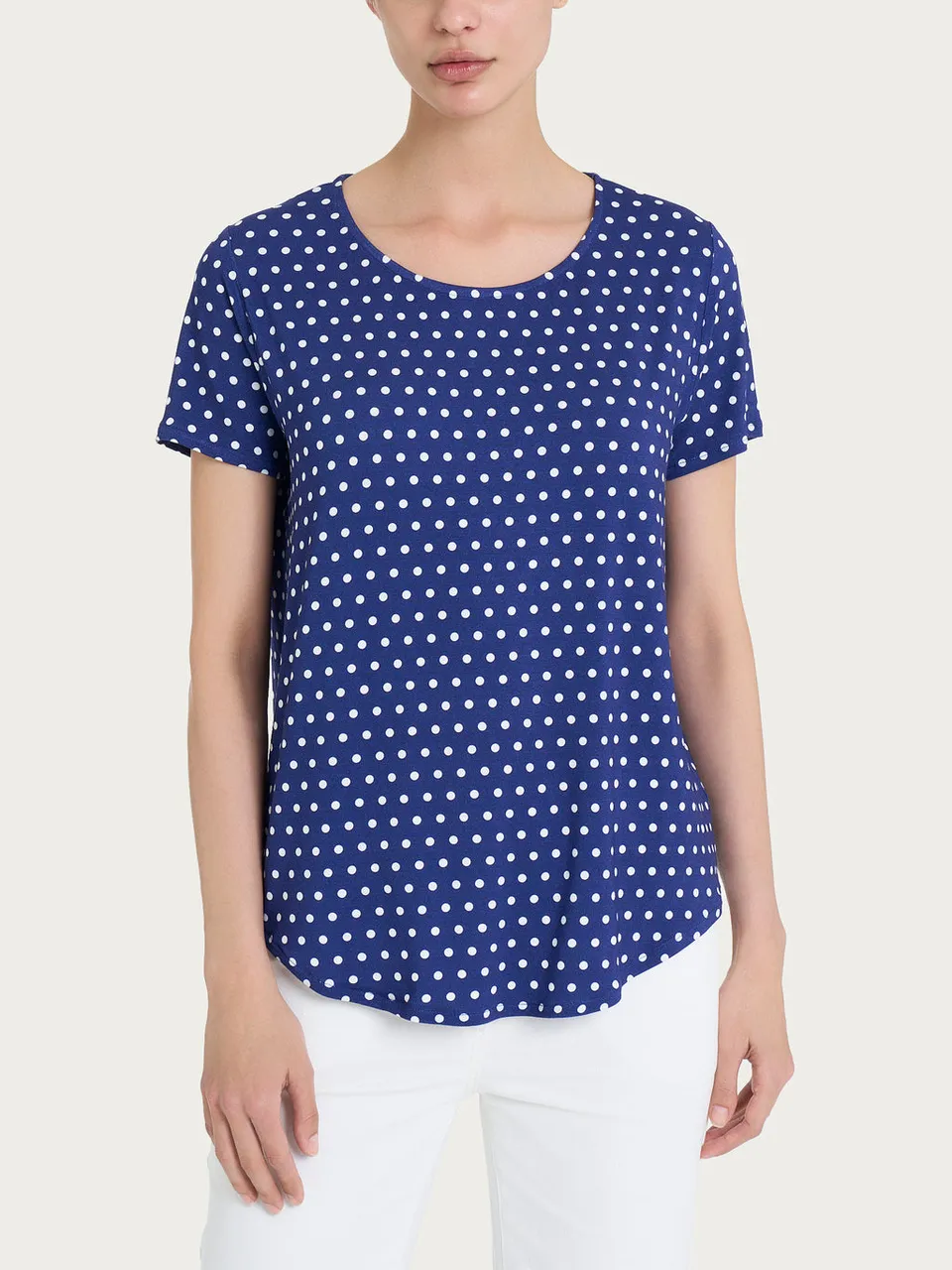 Ragno Viscose Summer T-shirt Pois Blu