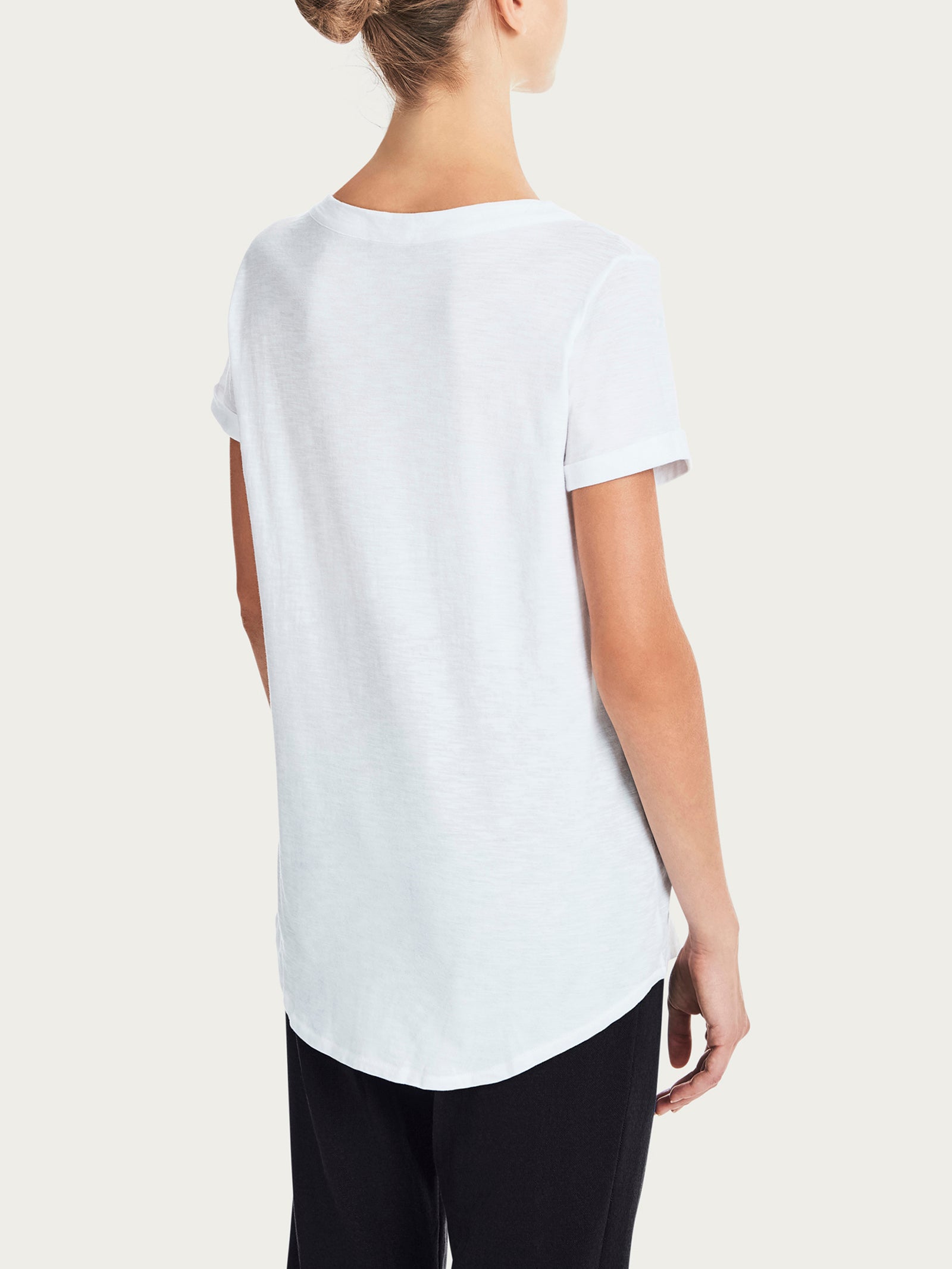 Ragno Slub Jersey T-shirt Girocollo Bianco puro cotone
