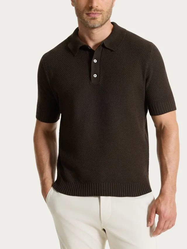 Ragno Puro Cotone polo Chocolate Torte punto maglia