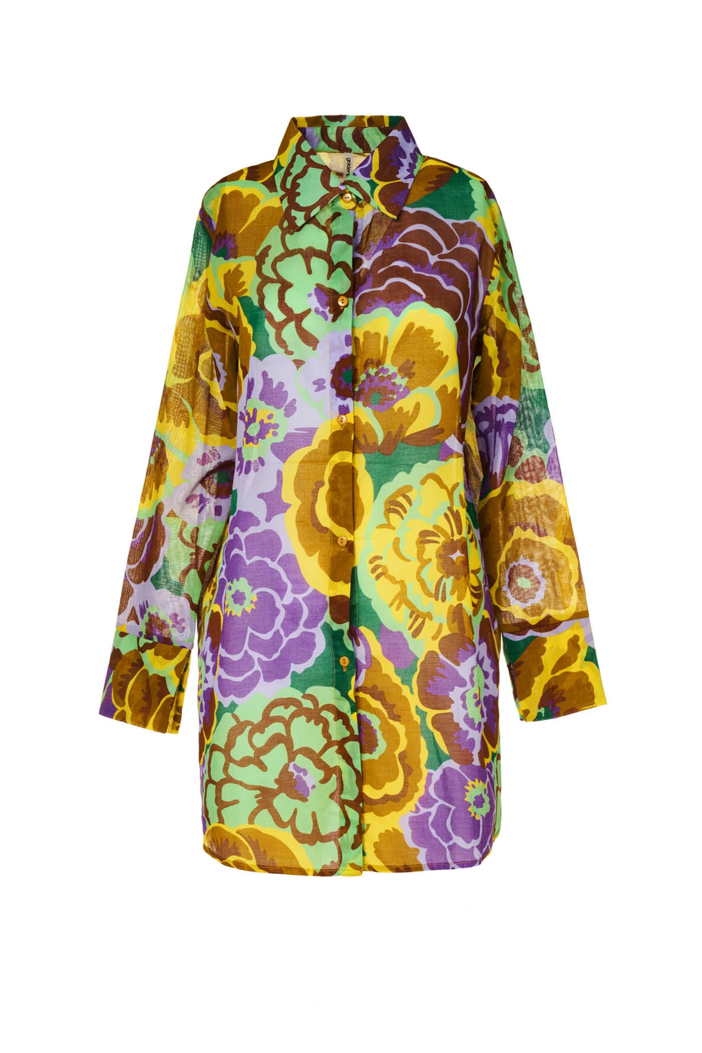 Goldenpoint Fleur copricostume maxi camicia S multicolor cotone