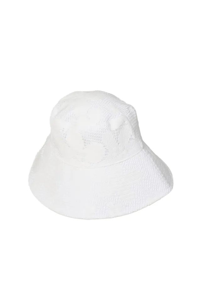 Goldenpoint Filet Cappello Bucket Tela e Pizzo Tinta Unita