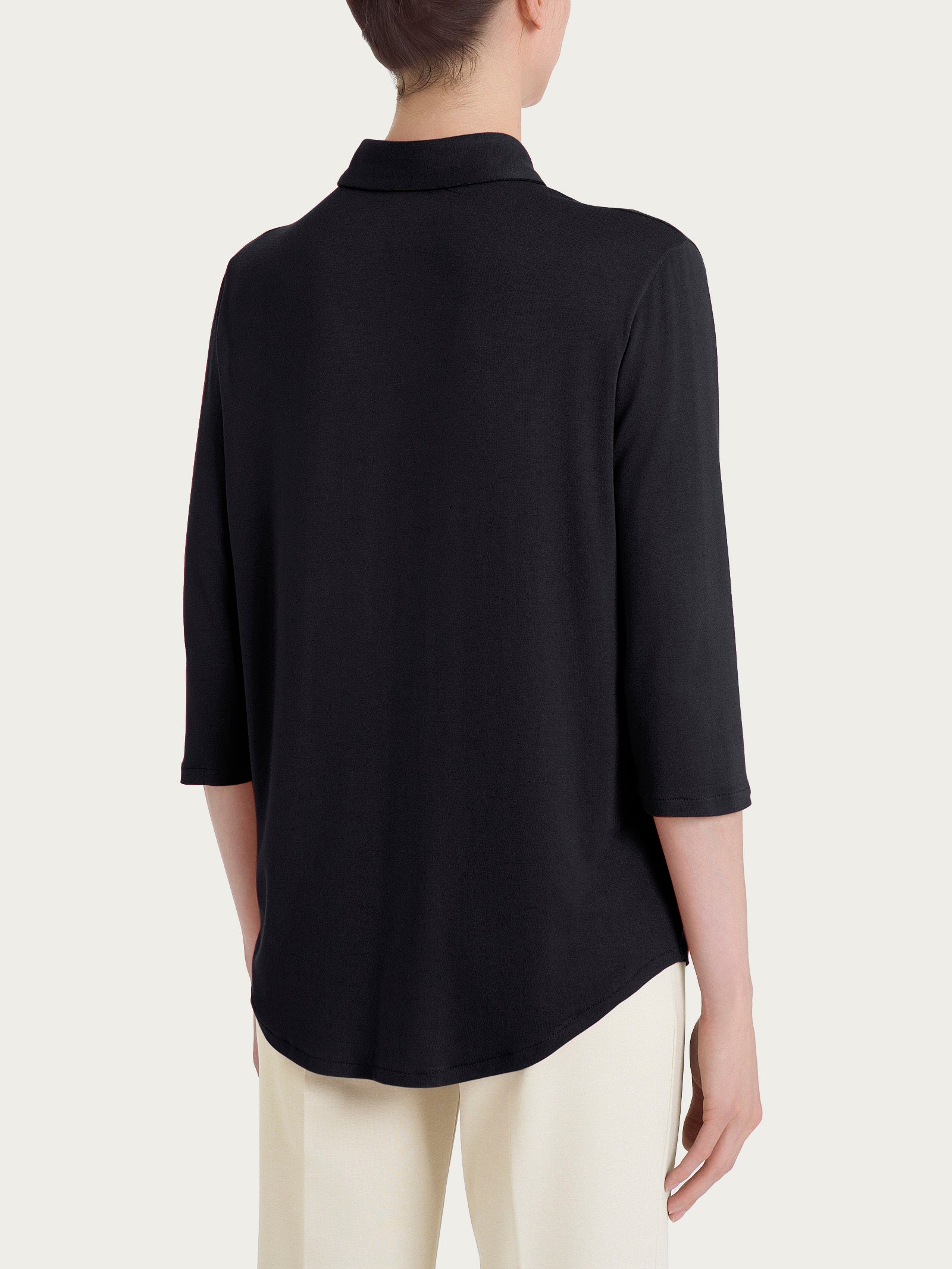 Ragno Viscosa Summer camicia manica 3/4 nera traspirante