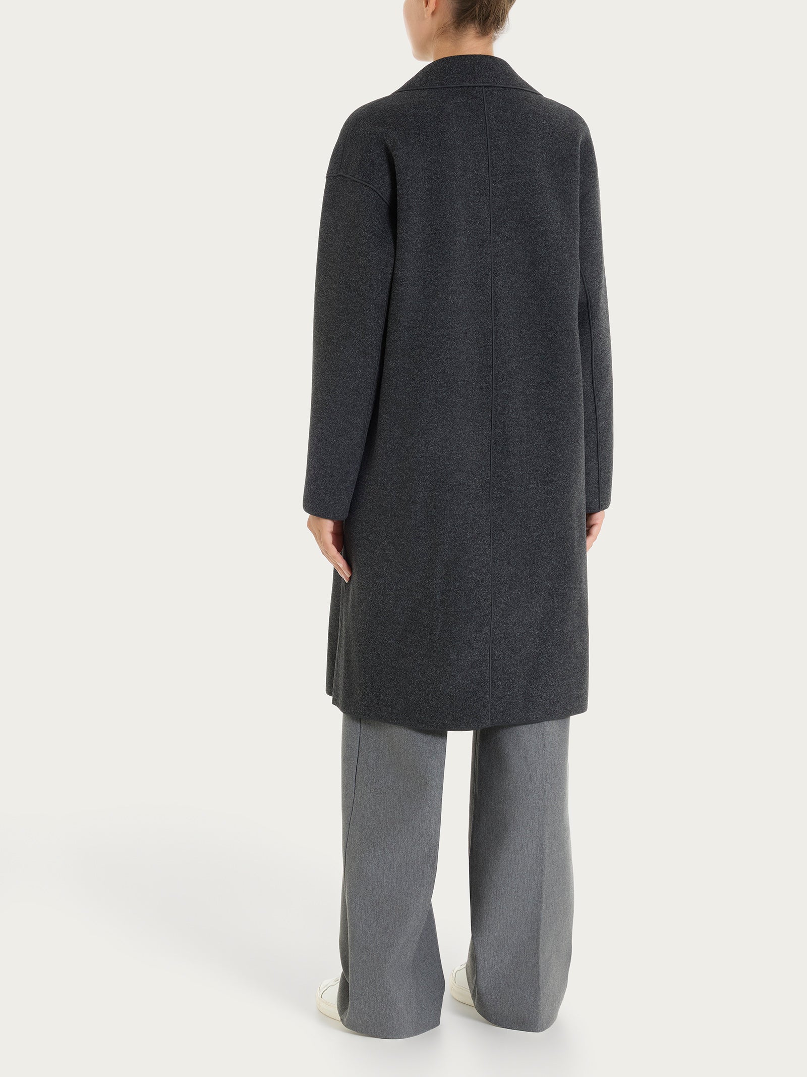 Ragno Vegan Wool cappotto con bottoni donna oscuro mel.