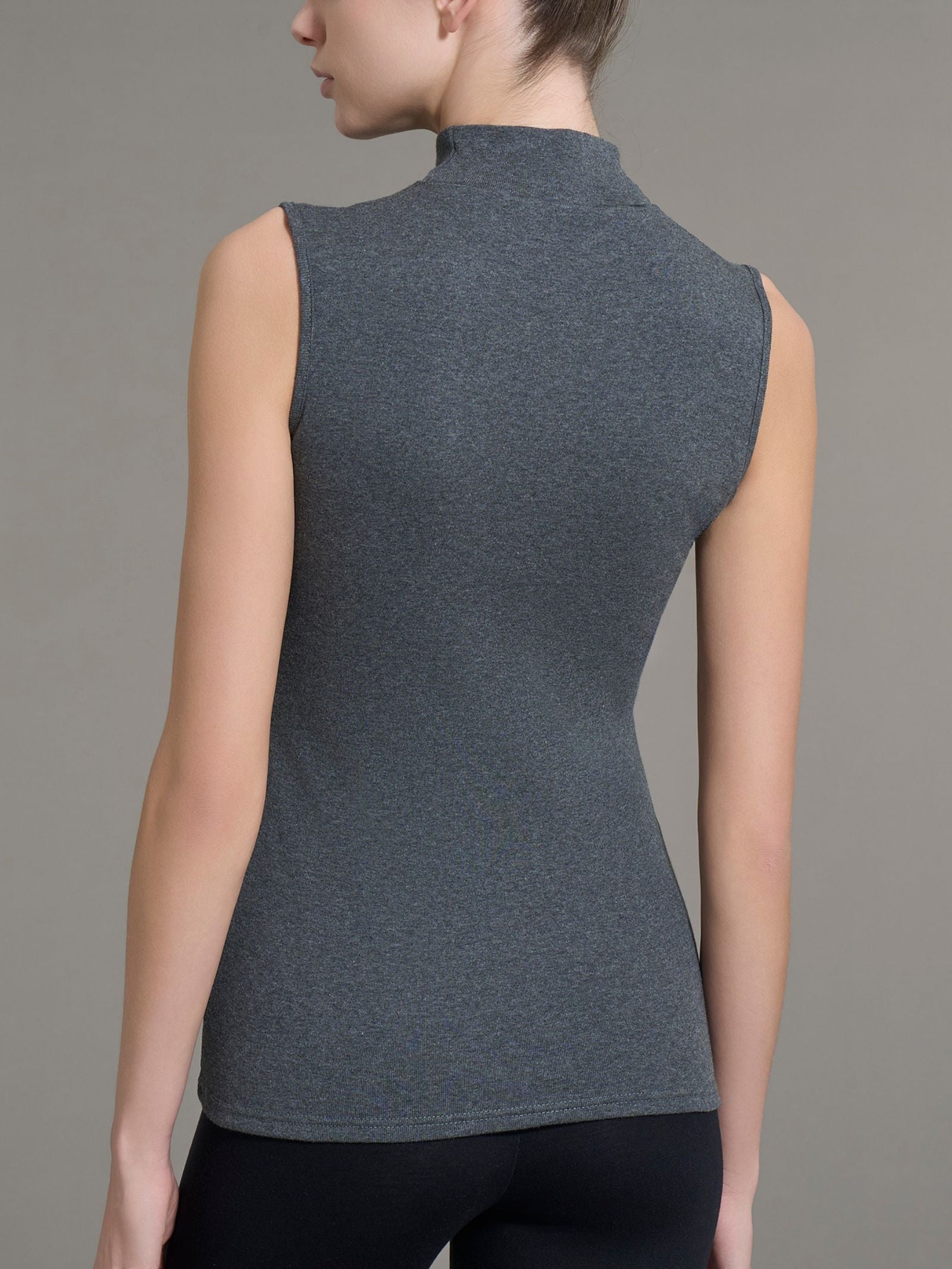 Ragno Thermo Cotton smanicato collo alto piombo cotone