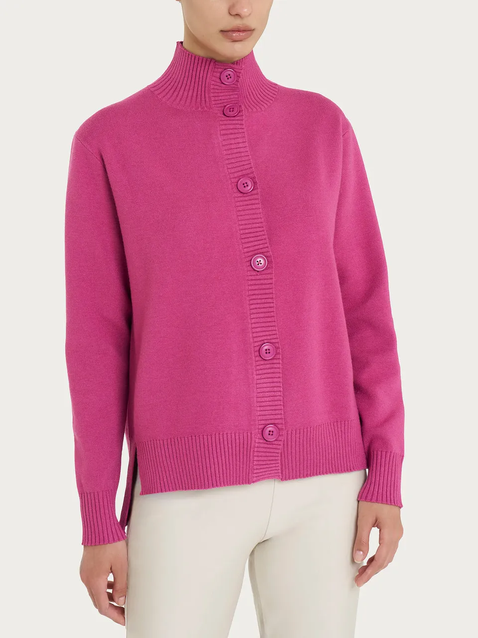 Ragno Super Soft cardigan bottoni rosso viscosa