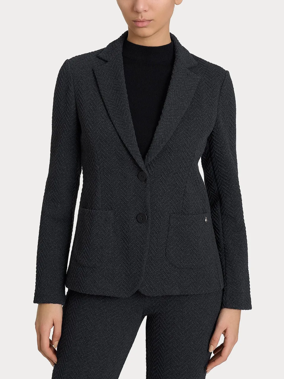 Ragno Eco Jacquard blazer oscuro due bottoni