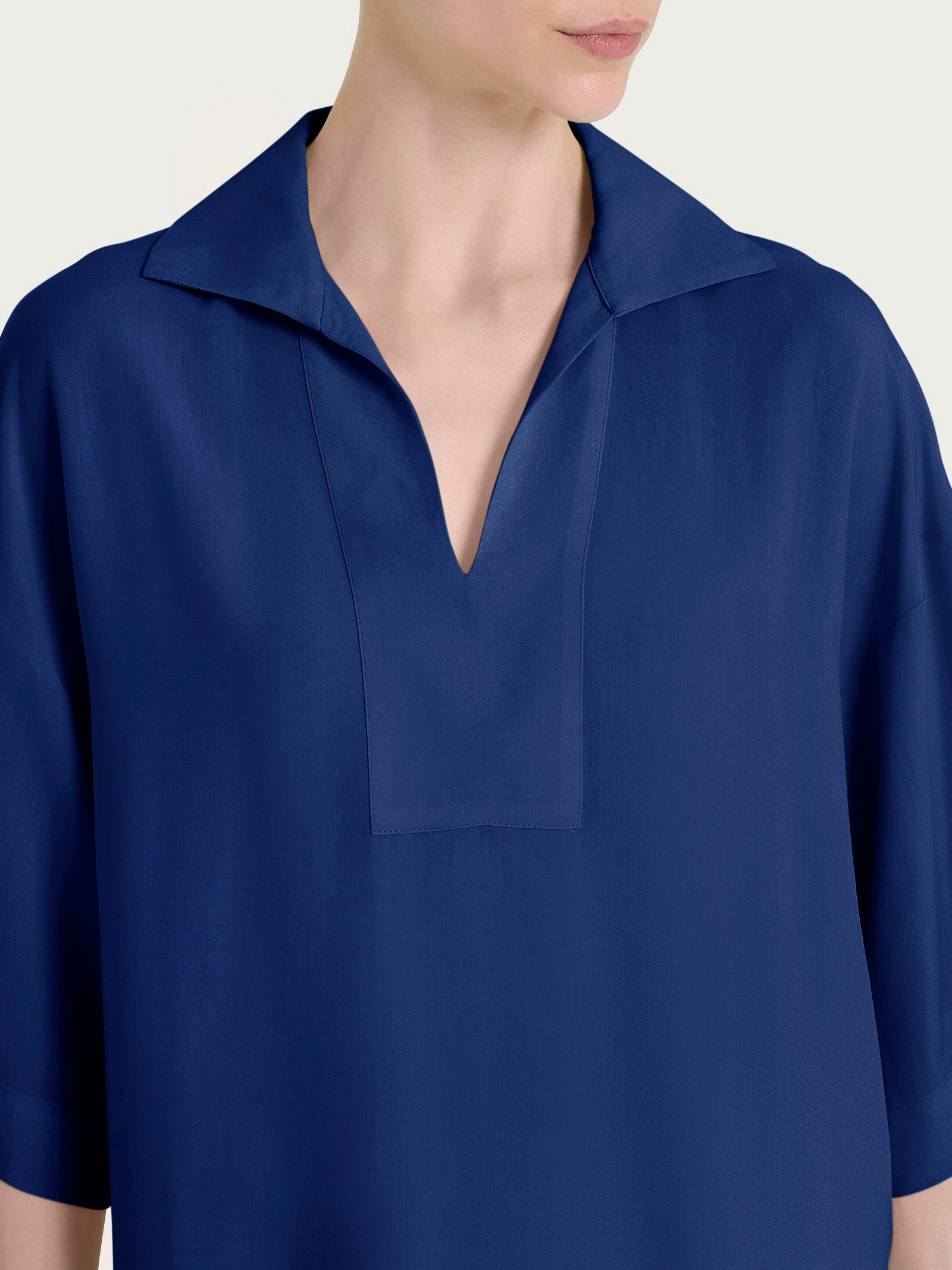 Ragno EcoSeta Blusa Polo Blueberry Boxy Viscosa