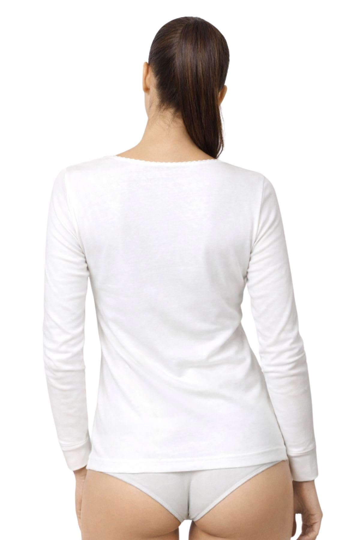 Lady C Maglia Manica Lunga Cotone Interlock Intimo Donna Calda