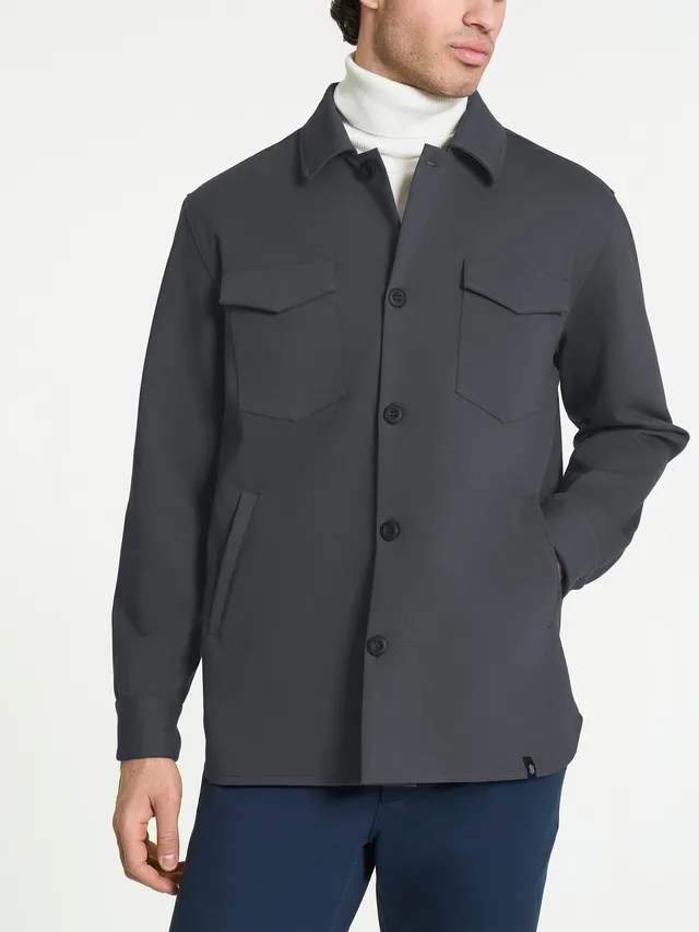 Ragno Cotton Compact shacket cotone grigio utility