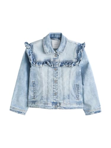 Next giacca jeans bambina ruches 104-110 denim elasticizzato