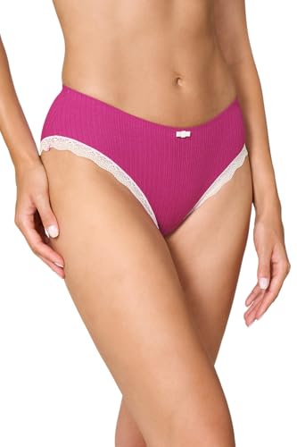 Goldenpoint slip donna fianco medio costina cotone pizzo