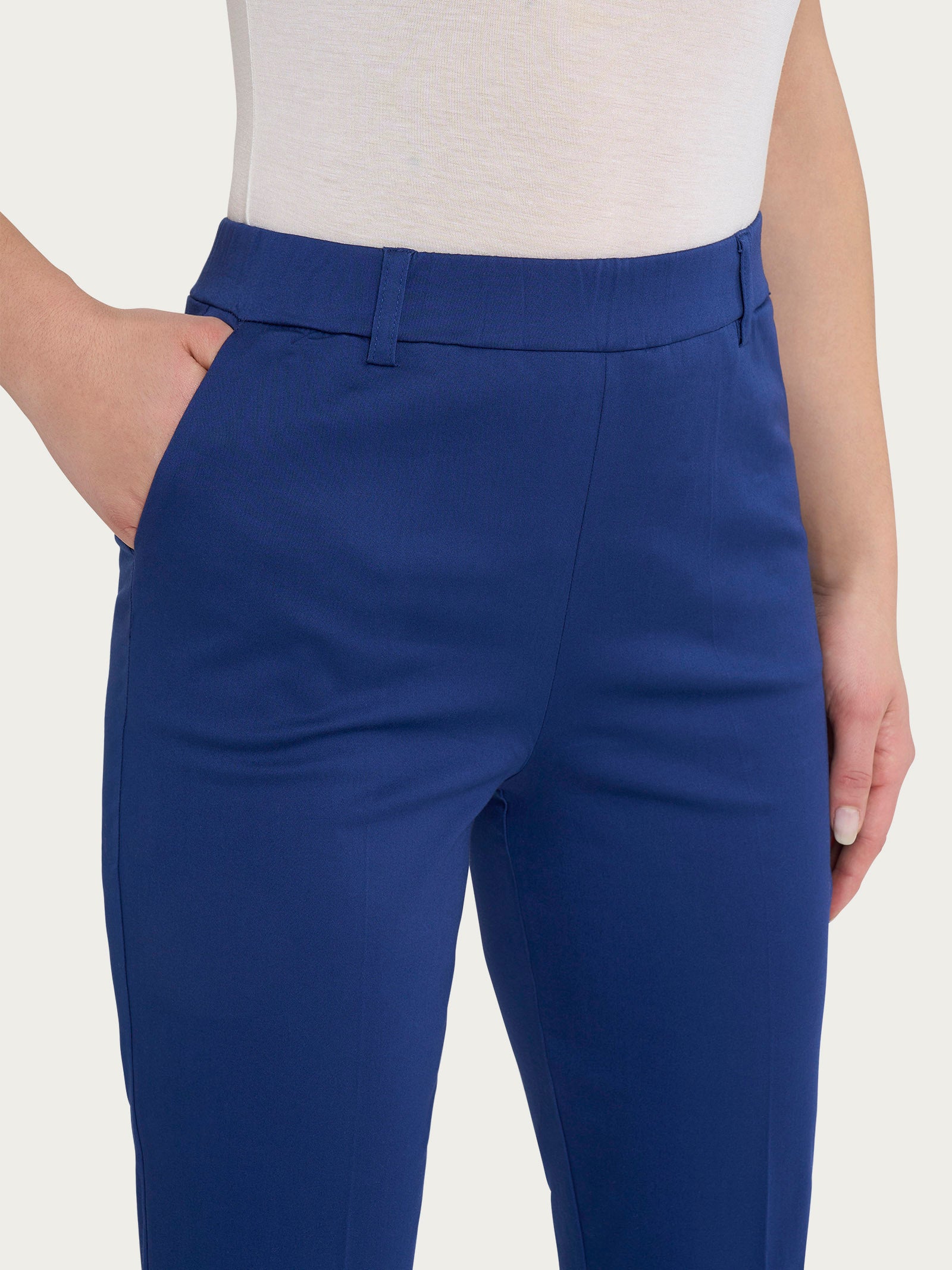 Ragno Satin Power Pantalone chino slim Blueberry cotone