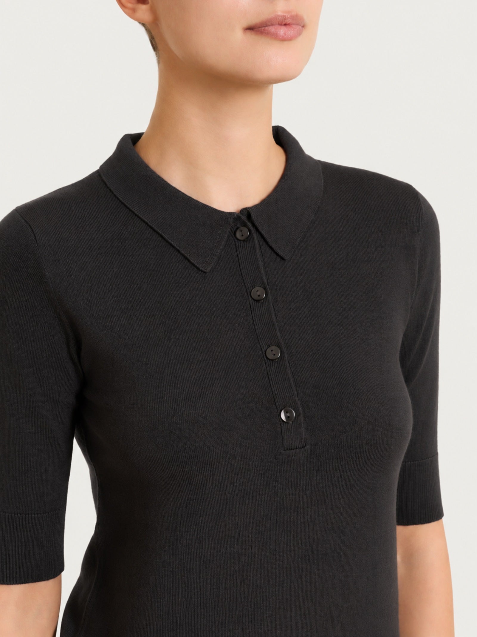 Ragno Four Seasons polo donna Nero manica corta viscosa