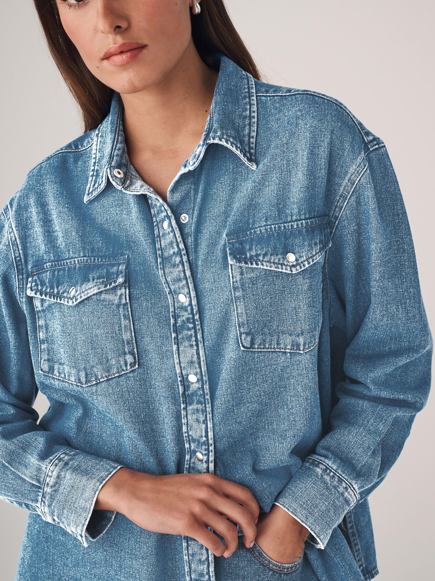 Next The Set Camicie Jeans Donna 2 Pezzi Cotone