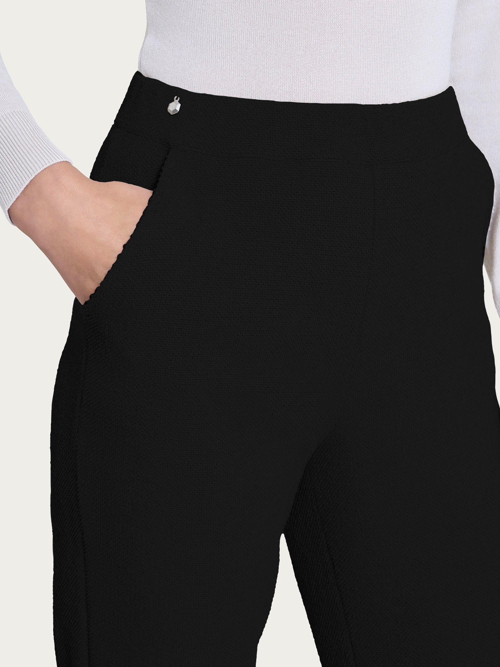 Ragno Relaxed Wardrobe The Chino pantalone nero felpato