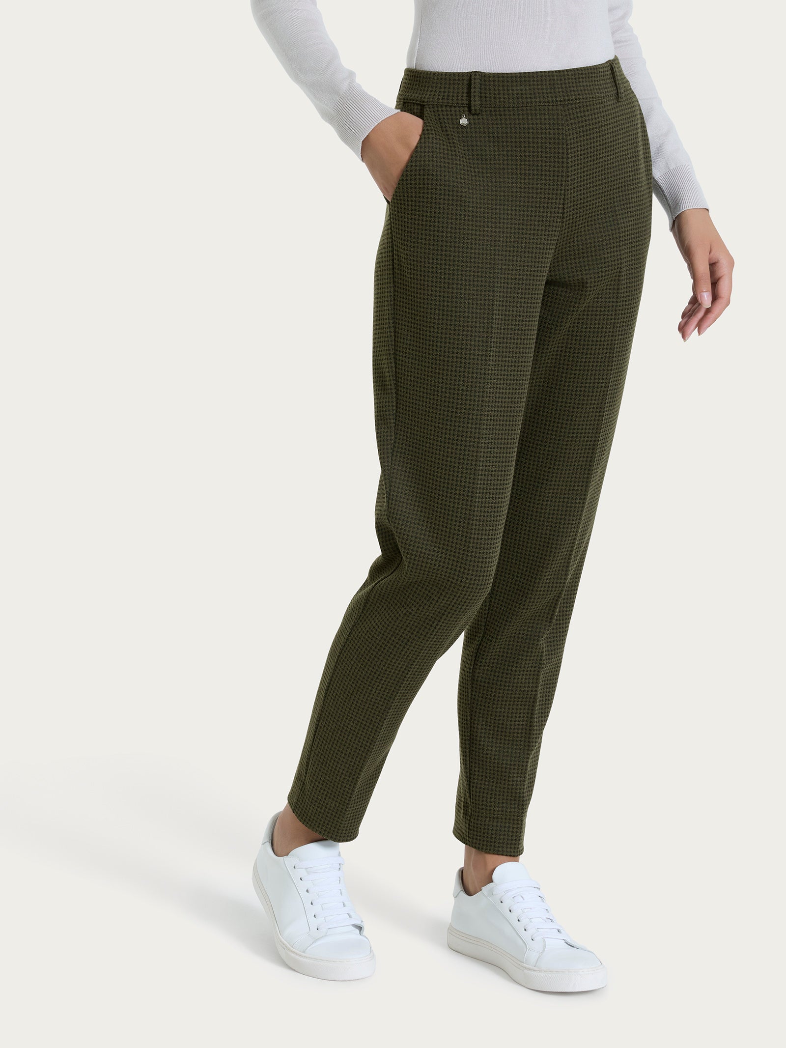 Ragno Eco Jacquard Pantalone Chino Dark Olive Slim