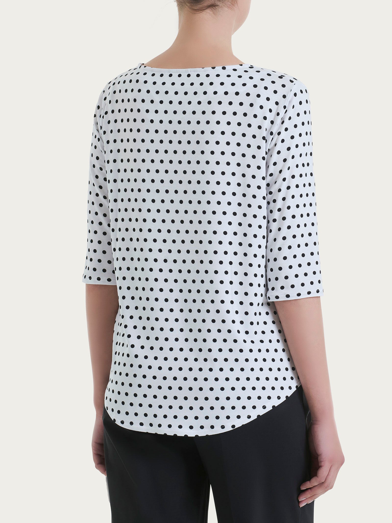 Ragno Viscosa Summer Maglietta Pois girocollo