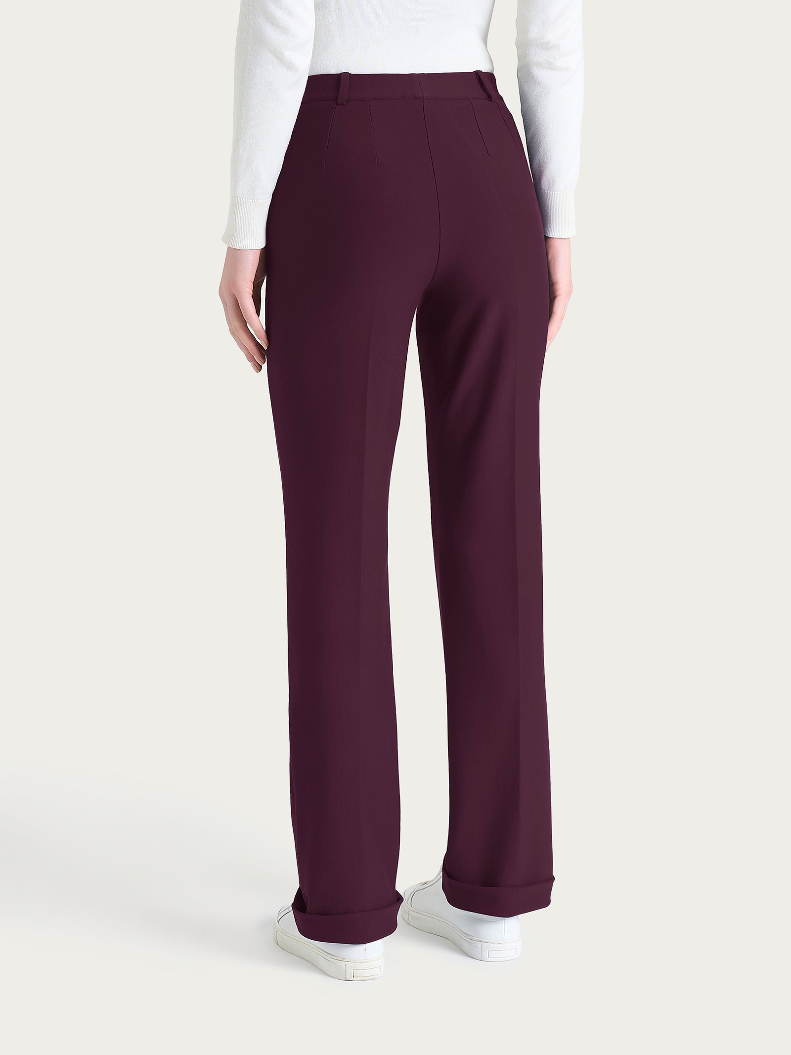 Ragno Compact Pantalone Ampio Fig Risvolto Viscosa